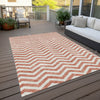 Piper Looms Chantille Chevron ACN922 Salmon Machine Washable Area Rug Outdoor Lifestyle Image Feature