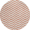 Piper Looms Chantille Chevron ACN922 Salmon Machine Washable Area Rug Round Main Image