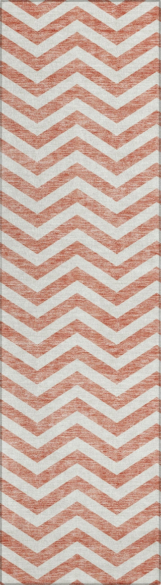 Piper Looms Chantille Chevron ACN922 Salmon Machine Washable Area Rug Runner Main Image