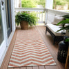 Piper Looms Chantille Chevron ACN922 Salmon Machine Washable Area Rug Runner Outdoor Lifestyle Image Feature
