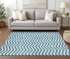 Piper Looms Chantille Chevron ACN922 Teal Machine Washable Area Rug Lifestyle Image Feature