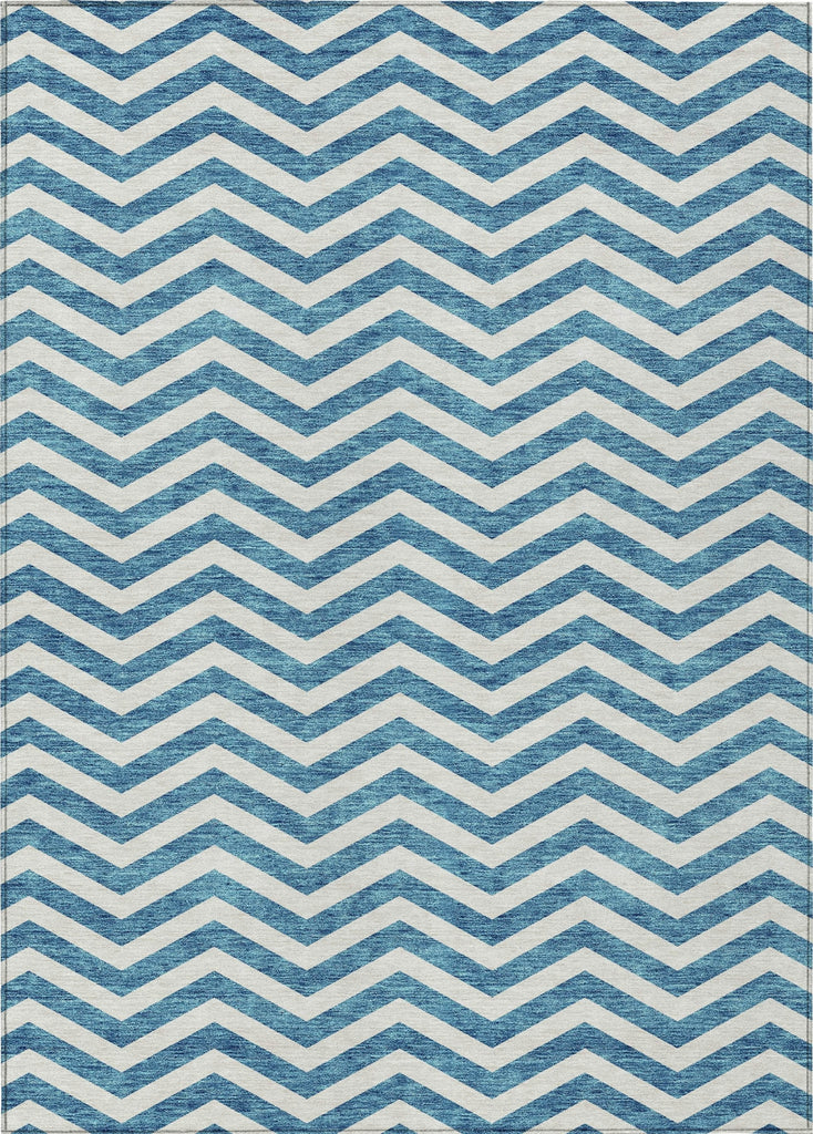 Piper Looms Chantille Chevron ACN922 Teal Machine Washable Area Rug main image
