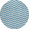 Piper Looms Chantille Chevron ACN922 Teal Machine Washable Area Rug Round Main Image