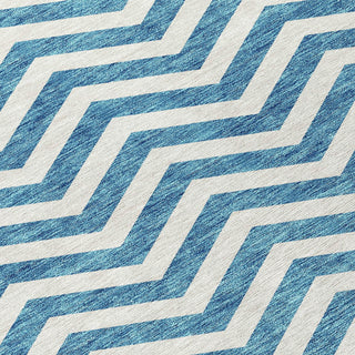 Piper Looms Chantille Chevron ACN922 Teal Machine Washable Area Rug Swatch Image