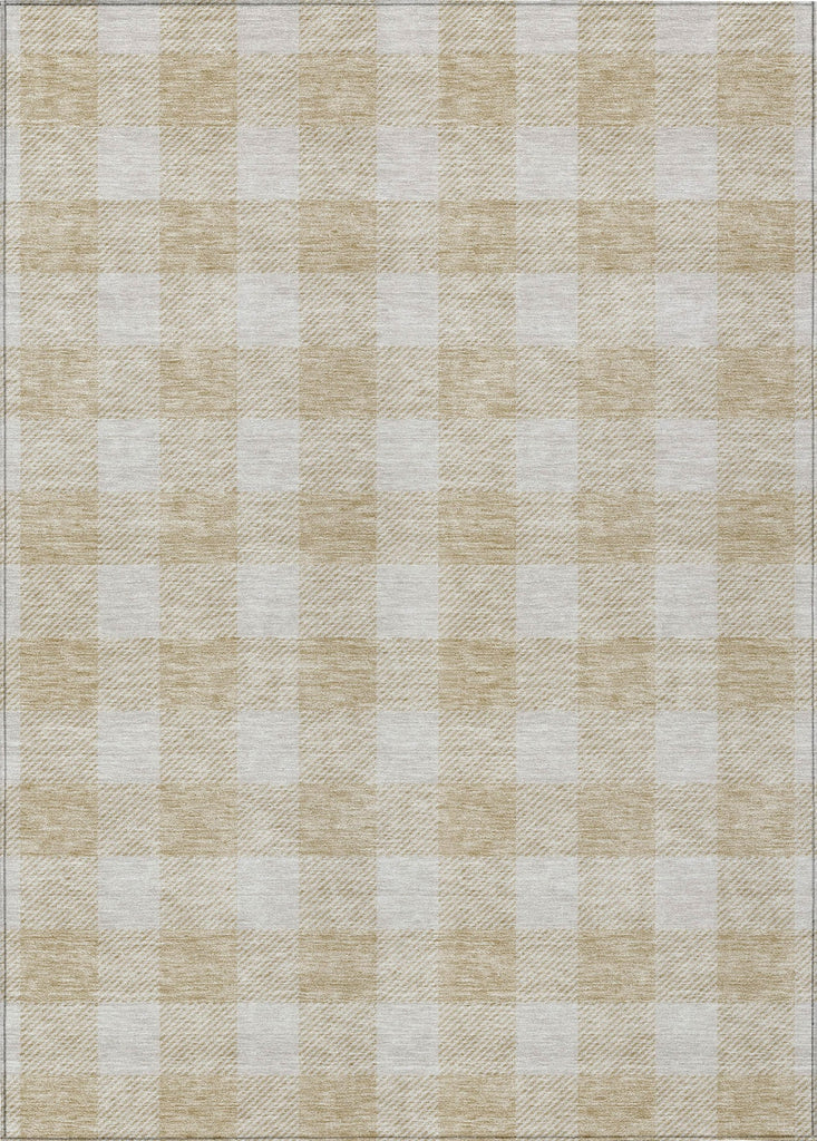 Piper Looms Chantille Plaid ACN923 Beige Machine Washable Area Rug main image