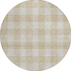 Piper Looms Chantille Plaid ACN923 Beige Machine Washable Area Rug Round Main Image