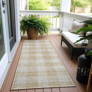 Piper Looms Chantille Plaid ACN923 Beige Machine Washable Area Rug Runner Outdoor Lifestyle Image Feature