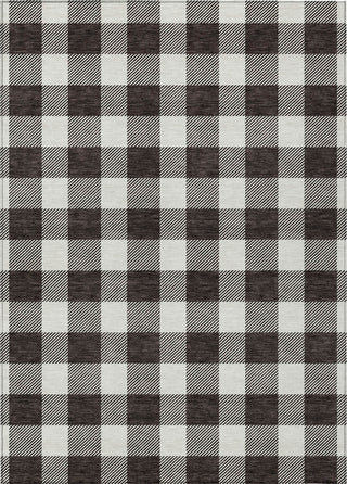 Piper Looms Chantille Plaid ACN923 Black Machine Washable Area Rug main image