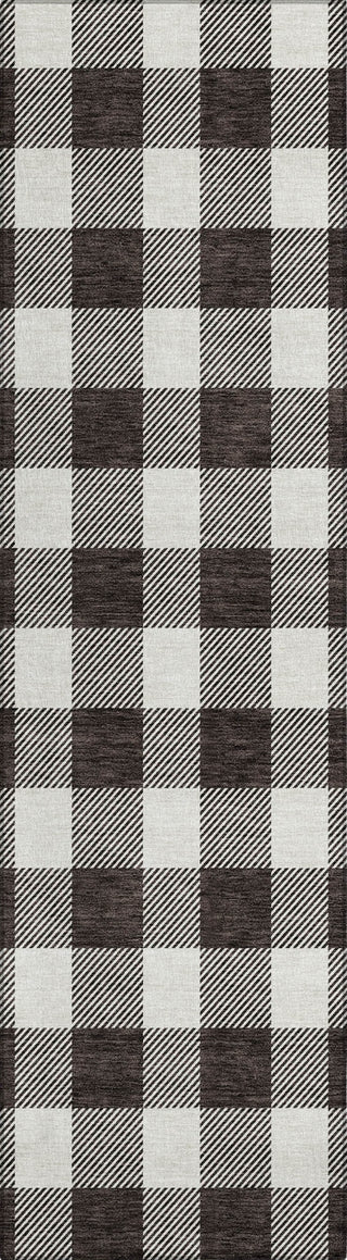 Piper Looms Chantille Plaid ACN923 Black Machine Washable Area Rug Runner Main Image