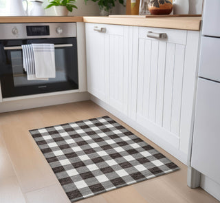 Piper Looms Chantille Plaid ACN923 Black Machine Washable Area Rug Scatter Lifestyle Image Feature