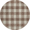 Piper Looms Chantille Plaid ACN923 Brown Machine Washable Area Rug Round Main Image