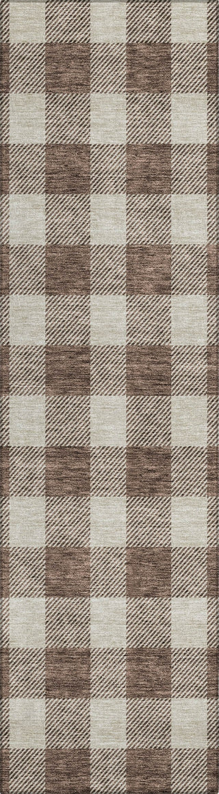 Piper Looms Chantille Plaid ACN923 Brown Machine Washable Area Rug Runner Main Image