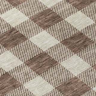 Piper Looms Chantille Plaid ACN923 Brown Machine Washable Area Rug Swatch Image