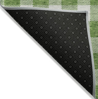 Piper Looms Chantille Plaid ACN923 Green Machine Washable Area Rug Backing Image