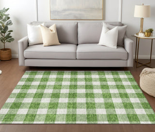 Piper Looms Chantille Plaid ACN923 Green Machine Washable Area Rug Lifestyle Image Feature