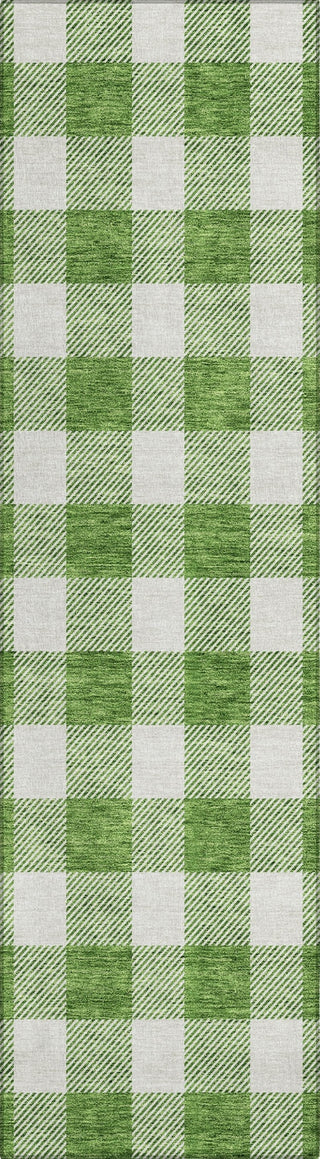 Piper Looms Chantille Plaid ACN923 Green Machine Washable Area Rug Runner Main Image