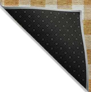 Piper Looms Chantille Plaid ACN923 Orange Machine Washable Area Rug Backing Image