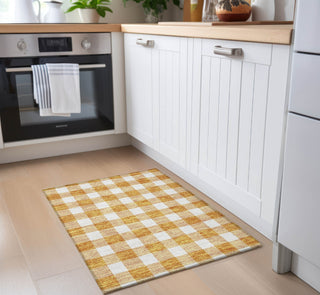 Piper Looms Chantille Plaid ACN923 Orange Machine Washable Area Rug Scatter Lifestyle Image Feature