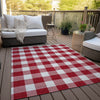 Piper Looms Chantille Plaid ACN923 Red Machine Washable Area Rug Outdoor Lifestyle Image Feature