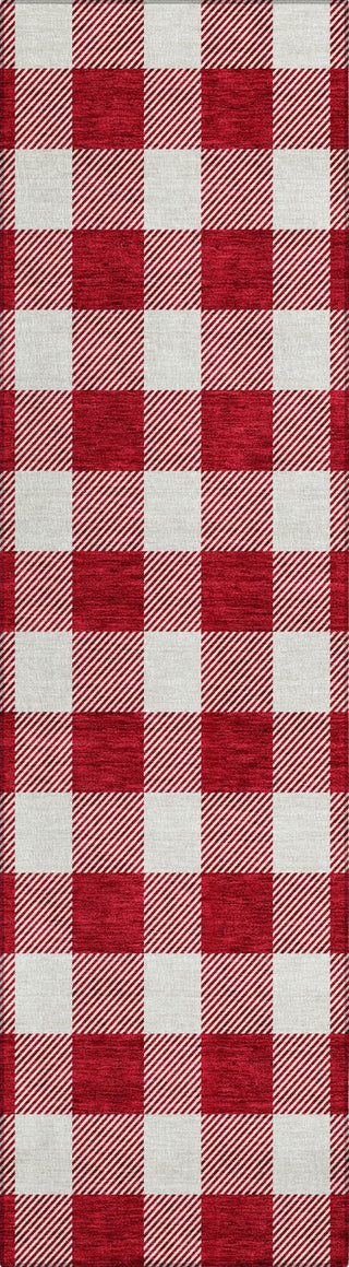 Piper Looms Chantille Plaid ACN923 Red Machine Washable Area Rug Runner Main Image