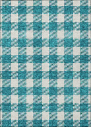 Piper Looms Chantille Plaid ACN923 Teal Machine Washable Area Rug main image