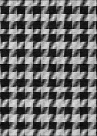 Piper Looms Chantille Plaid ACN924 Black Machine Washable Area Rug main image