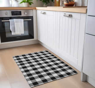 Piper Looms Chantille Plaid ACN924 Black Machine Washable Area Rug Scatter Lifestyle Image Feature
