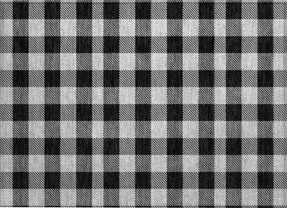 Piper Looms Chantille Plaid ACN924 Black Machine Washable Area Rug Scatter Main Image