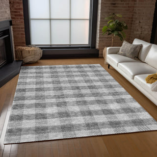 Piper Looms Chantille Plaid ACN924 Gray Machine Washable Area Rug Lifestyle Image Feature