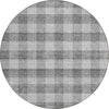 Piper Looms Chantille Plaid ACN924 Gray Machine Washable Area Rug Round Main Image