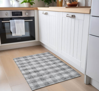 Piper Looms Chantille Plaid ACN924 Gray Machine Washable Area Rug Scatter Lifestyle Image Feature