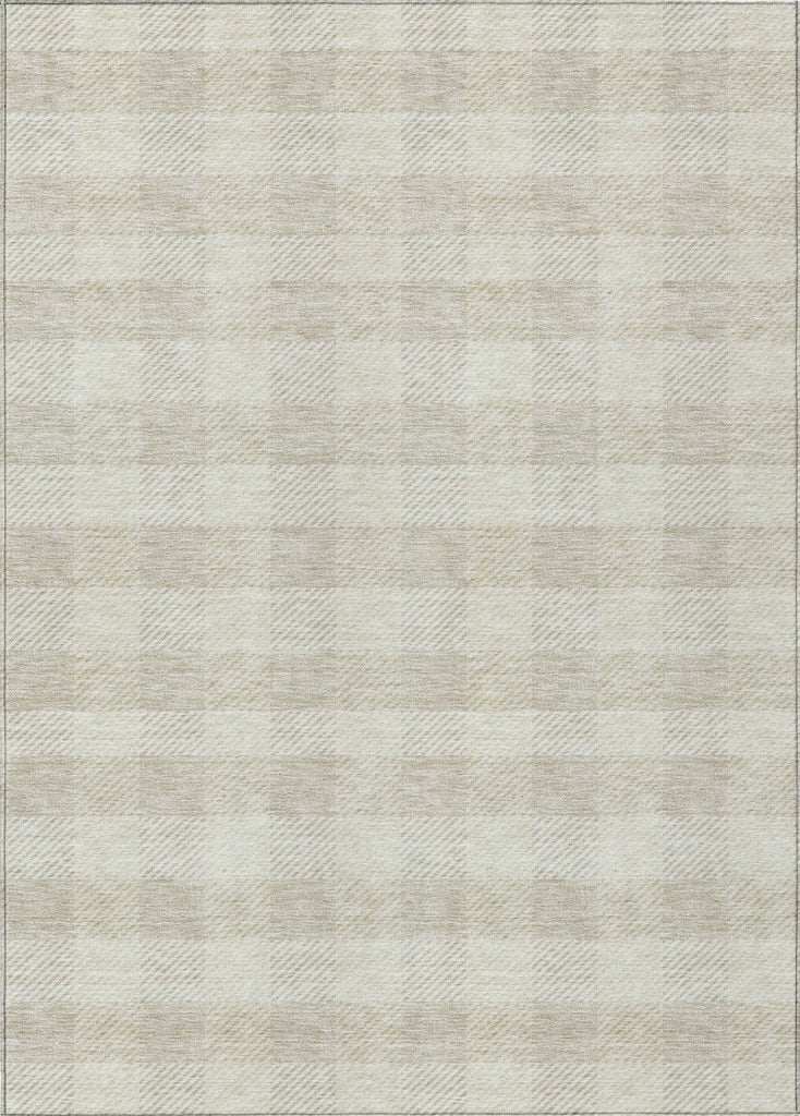 Piper Looms Chantille Plaid ACN924 Ivory Machine Washable Area Rug main image
