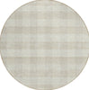 Piper Looms Chantille Plaid ACN924 Ivory Machine Washable Area Rug Round Main Image