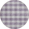 Piper Looms Chantille Plaid ACN924 Lavender Machine Washable Area Rug Round Main Image