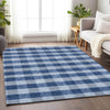Piper Looms Chantille Plaid ACN924 Navy Machine Washable Area Rug Lifestyle Image Feature