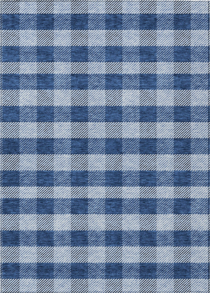Piper Looms Chantille Plaid ACN924 Navy Machine Washable Area Rug main image
