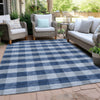 Piper Looms Chantille Plaid ACN924 Navy Machine Washable Area Rug Outdoor Lifestyle Image Feature