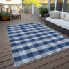 Piper Looms Chantille Plaid ACN924 Navy Machine Washable Area Rug Outdoor Lifestyle Image Feature