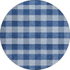 Piper Looms Chantille Plaid ACN924 Navy Machine Washable Area Rug Round Main Image