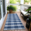 Piper Looms Chantille Plaid ACN924 Navy Machine Washable Area Rug Runner Outdoor Lifestyle Image Feature