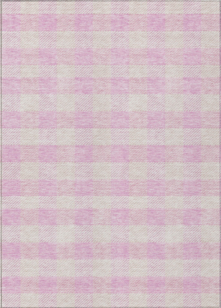 Piper Looms Chantille Plaid ACN924 Pink Machine Washable Area Rug main image