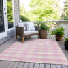 Piper Looms Chantille Plaid ACN924 Pink Machine Washable Area Rug Outdoor Lifestyle Image Feature