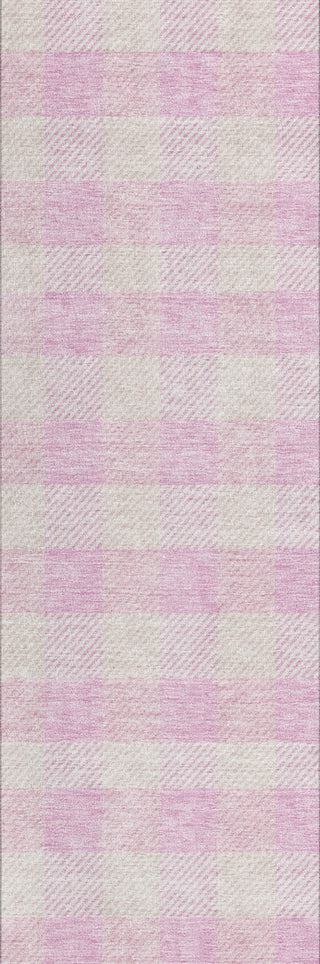 Piper Looms Chantille Plaid ACN924 Pink Machine Washable Area Rug Runner Main Image