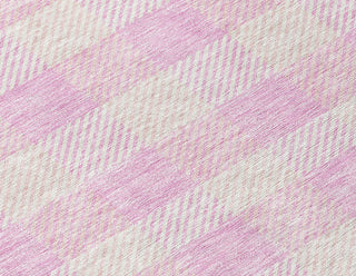Piper Looms Chantille Plaid ACN924 Pink Machine Washable Area Rug Swatch Image