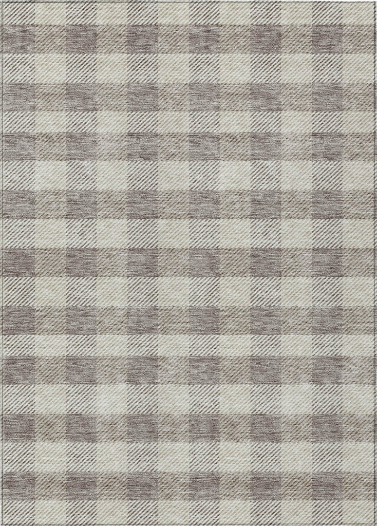 Piper Looms Chantille Plaid ACN924 Taupe Machine Washable Area Rug main image
