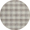 Piper Looms Chantille Plaid ACN924 Taupe Machine Washable Area Rug Round Main Image