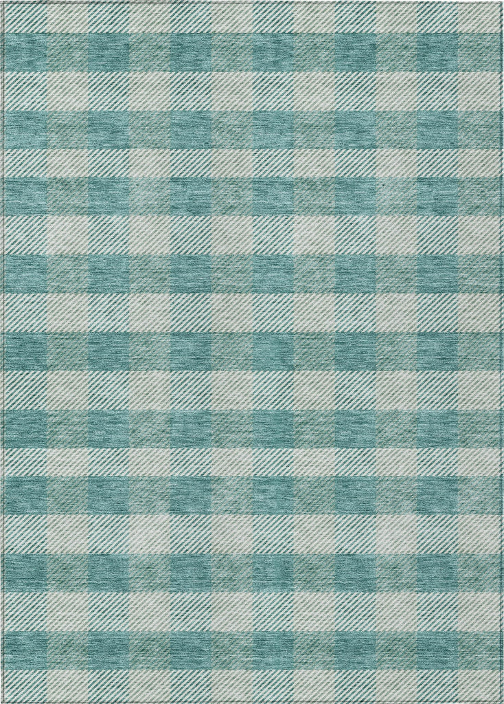 Piper Looms Chantille Plaid ACN924 Teal Machine Washable Area Rug main image