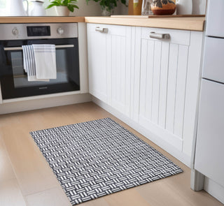 Piper Looms Chantille Squares ACN925 Black Machine Washable Area Rug Scatter Lifestyle Image Feature
