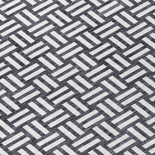 Piper Looms Chantille Squares ACN925 Black Machine Washable Area Rug Swatch Image