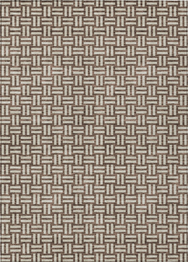 Piper Looms Chantille Squares ACN925 Brown Machine Washable Area Rug main image